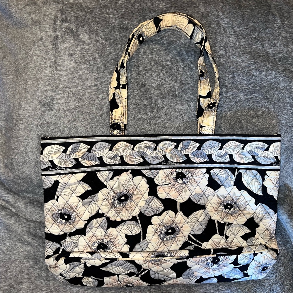 Vera Bradley Floral Black and Cream Tote Bag